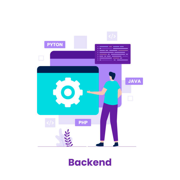 flat design backend of developer concept - 系統(tǒng)軟件 幅插畫檔、美工圖案、卡通及圖標(biāo)